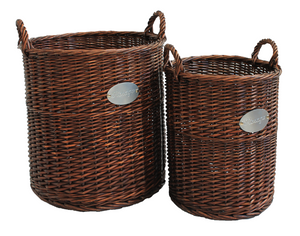 Honey Wicker Round Basket Set Of 2
