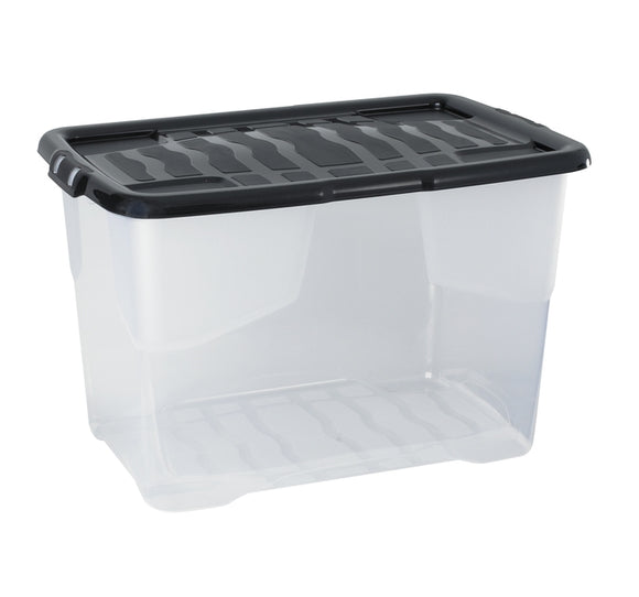 65L Curve Box Clear With Single Piece Lid