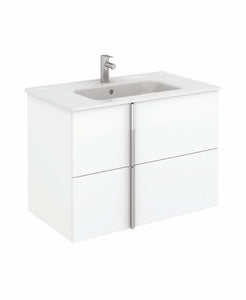 Sonas Avila White Wall Hung 80cm Vanity Unit and Slim Basin