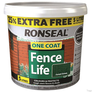 Ronseal One Coat Fence Life 4 Litre + 1 Litre Free