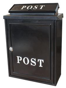 Die Cast Alu Post Box  Plain Blk
