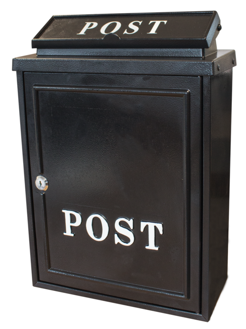 Die Cast Alu Post Box  Plain Blk