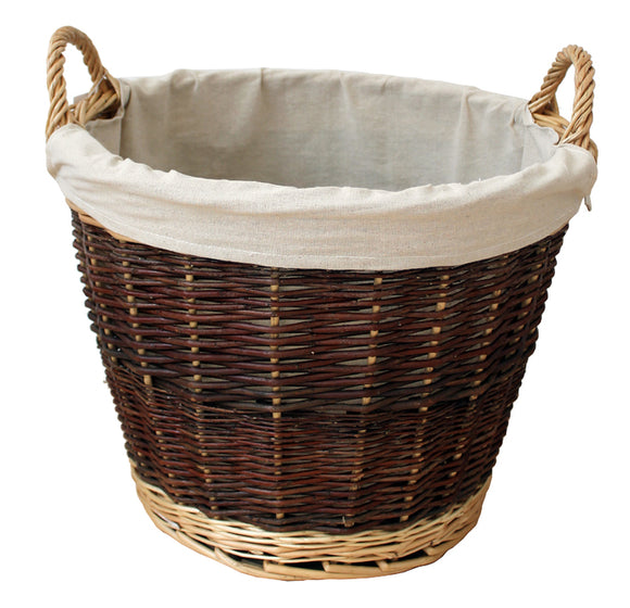Large Round Wicker Basket With Jute Liner
