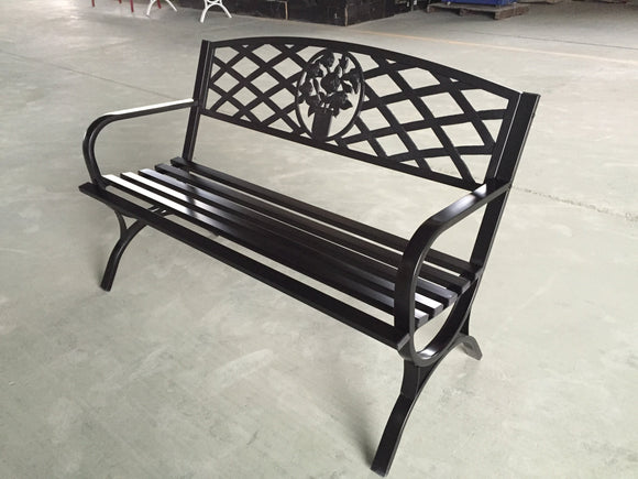 Garden Collection Metal Floral Bench