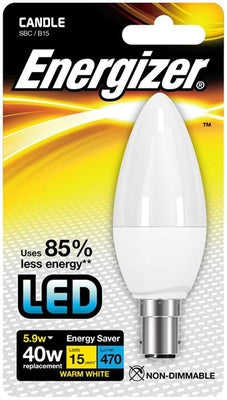 Energizer LED 5.9W (40W) Opal Candle Lamp - Warm White