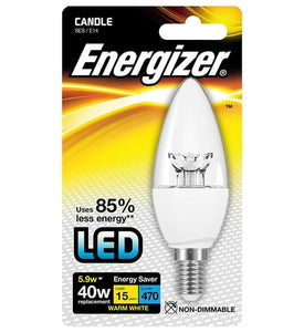 Energizer LED 5.9W (40W) Clear Candle Lamp - Warm White