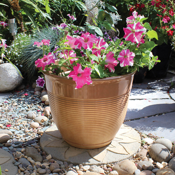 Glazed Ceramic Effect Plastic Planter