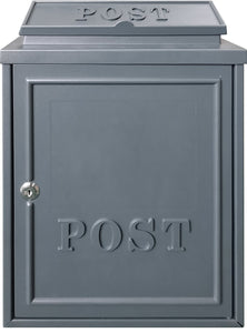 Manor Grey Cast Aluminium Postbox