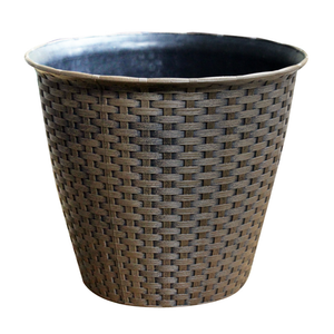 Small Rattan Effect Plastic Planter