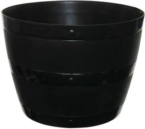 Whitefurze Barrel Timber Effect Planter Black