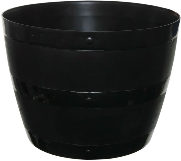 Whitefurze Barrel Timber Effect Planter Black