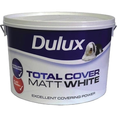 Dulux Total Cover Matt White  10 Litre