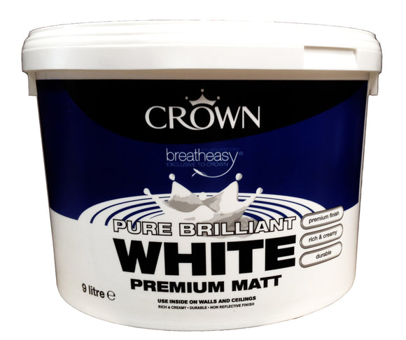 Crown Matt Emulsion 9ltr Brilliant White